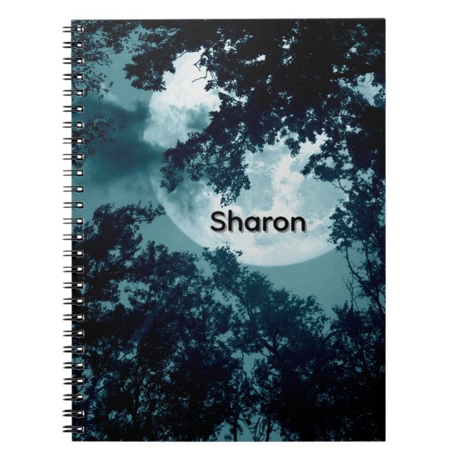 Enchanting Night Forest with Full Moon Personal Notebook (Front)