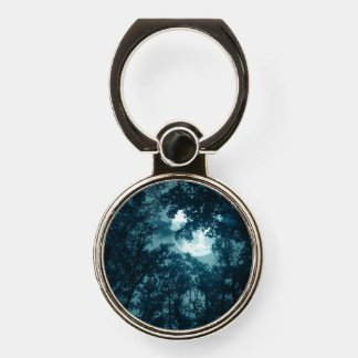 Enchanting Night Forest with Full Moon Phone Ring Stand