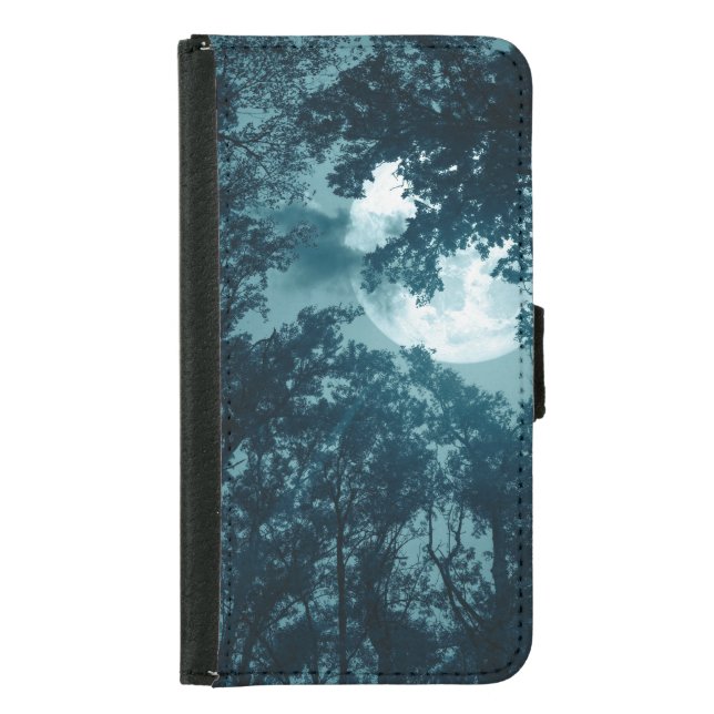 Enchanting Night Forest with Full Moon Samsung Galaxy Wallet Case (Front)