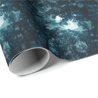 Enchanting Night Forest with Full Moon Wrapping Paper