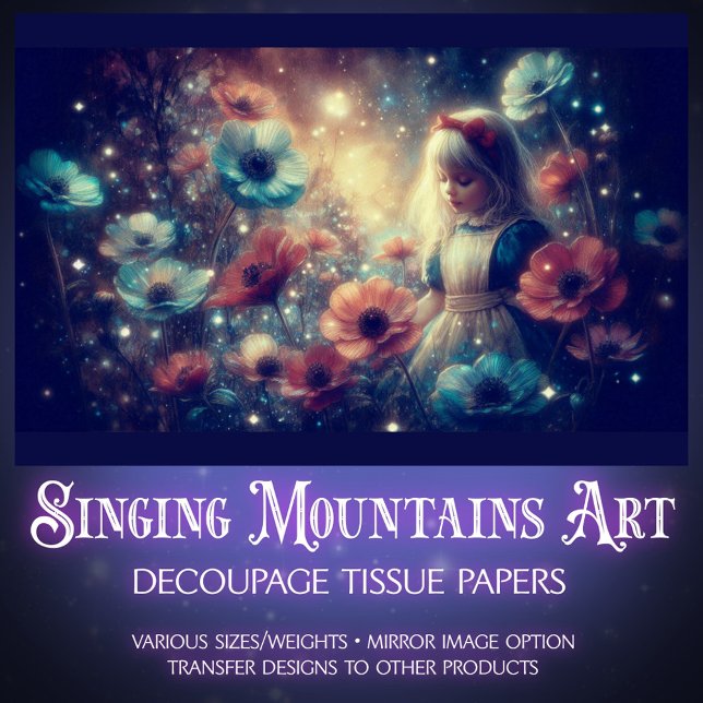 Enchanting Night Garden With Alice Decoupage Tissue Paper (Creator Uploaded)