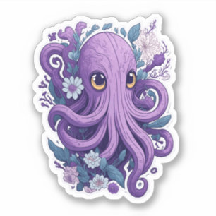 "Enchanting Octopus Dream: Studio Ghibli Inspired" Sticker