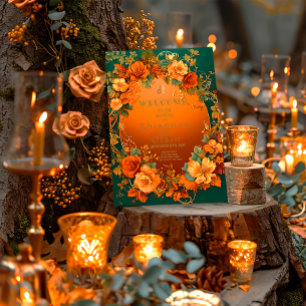 Enchanting Orange and Green Autumn Druid Wedding  Foam Board