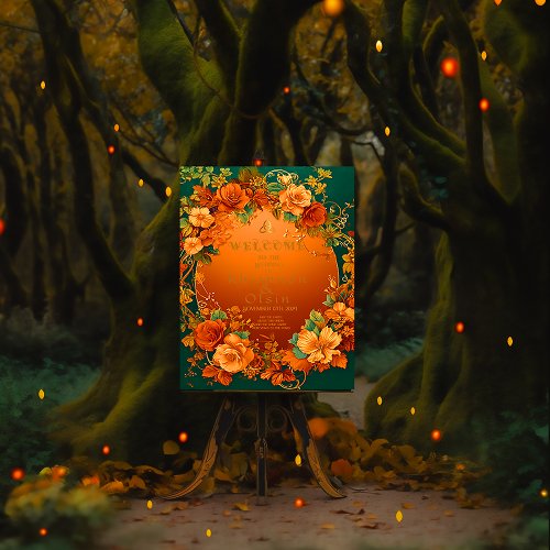 Enchanting Orange and Green Autumn Druid Wedding  Foam Board