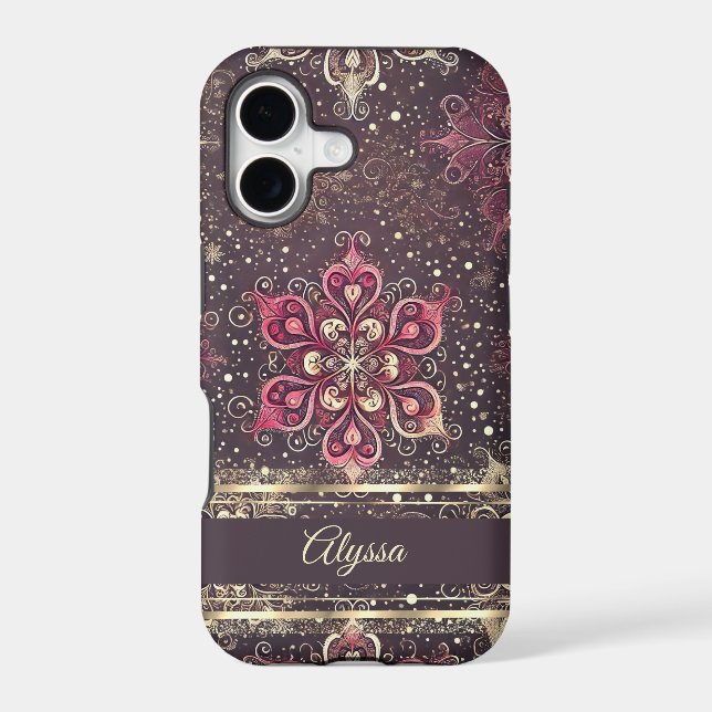 Enchanting Ornate Snowflakes iPhone Case (Back)