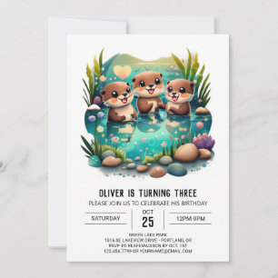 Enchanting Otter Birthday Invitation