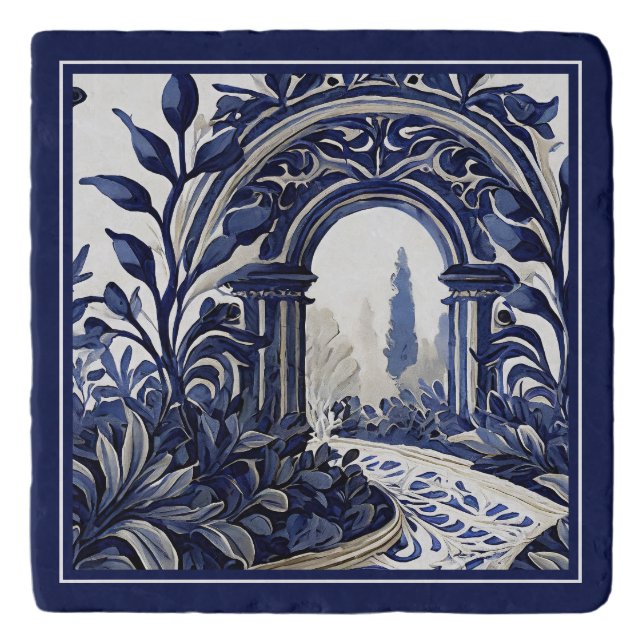 Enchanting Parisian Elegance Ceramic Trivet (Front)