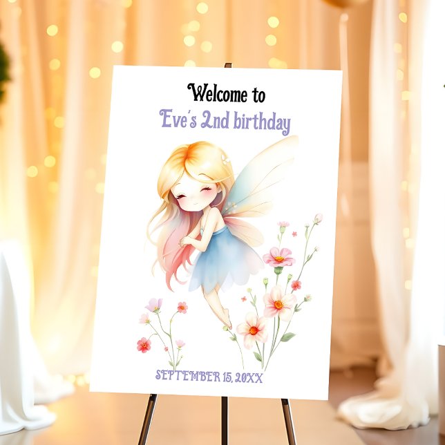 Enchanting Pastel Fairy Tale Birthday Welcome  Foam Board (Creator Uploaded)