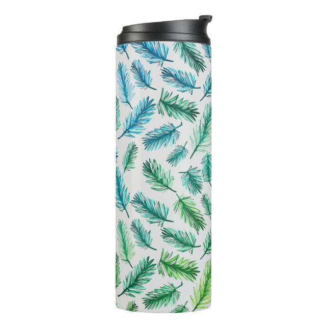 ENCHANTING PINE LEAF PATTERNS THERMAL TUMBLER (Rotated Left)