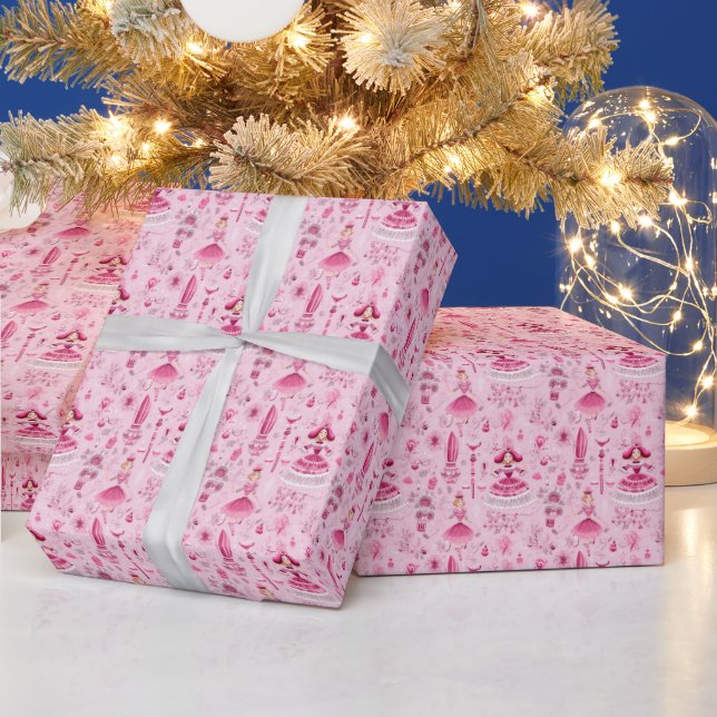 Enchanting Pink Nutcracker Ballet, Clara Wrapping Paper (Holidays)