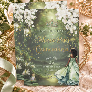 Enchanting Princess & Frog Green Dress Quinceanera Save The Date