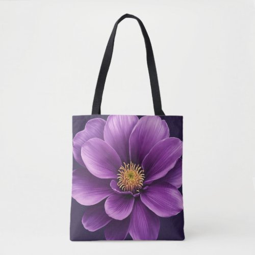 Enchanting Purple Floral Tote Bag with Butterflies