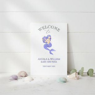 Enchanting Purple Mermaid Baby Shower Invitation