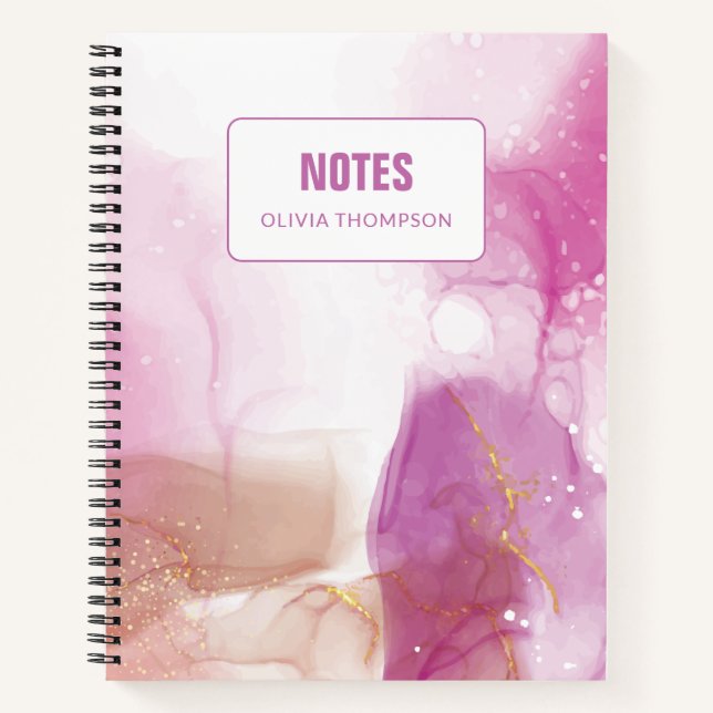 Enchanting Purple Pink Gold Customizable  Notebook (Front)