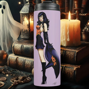 Enchanting Purple Retro Fantasy Witch Thermal Tumbler