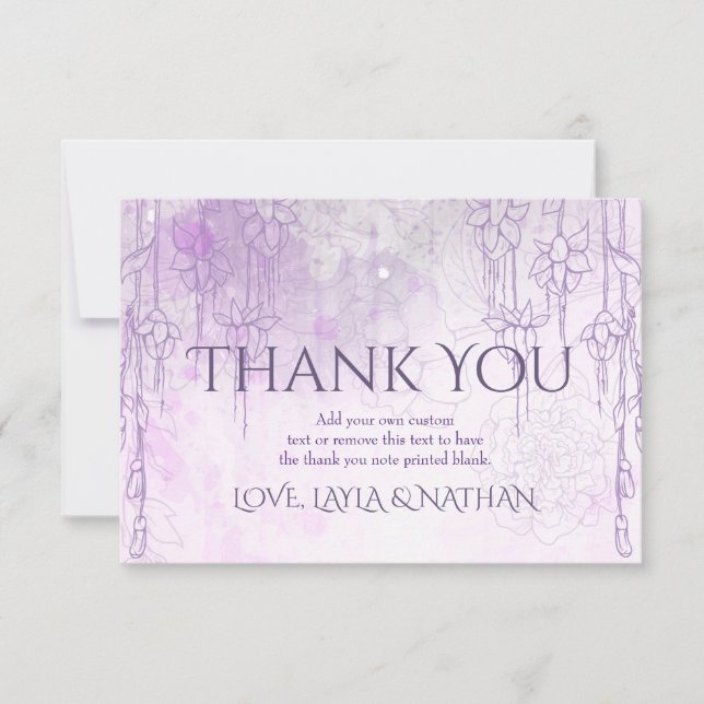 Enchanting Purple Thank You Cards (Front)