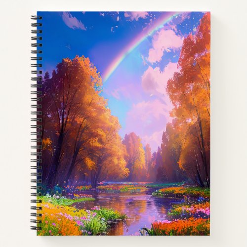 Enchanting Rainbow above the Misty Forest Notebook