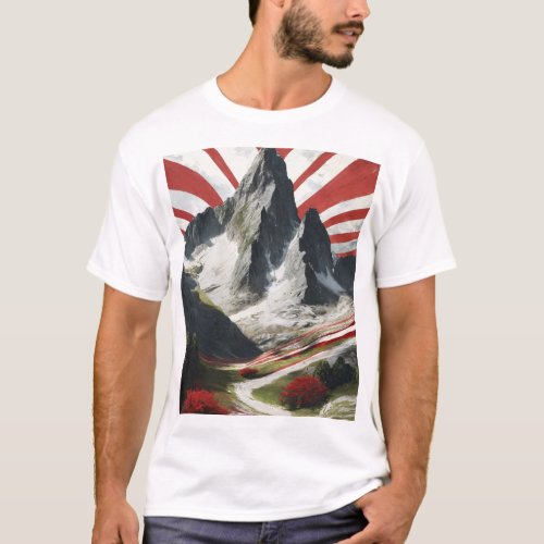 Enchanting Red and White Striped Fairy Tale Mount T_Shirt