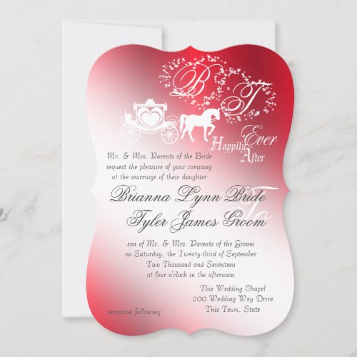 Enchanting Red Fairy Tale Wedding Invitation