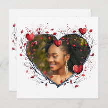 Enchanting Red Watercolor Heart Shaped Wreath