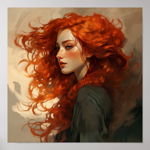 Enchanting Redhead: Vintage Beauty and Art Nouveau