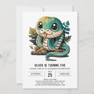 Enchanting Reptile Snake Birthday Invitation