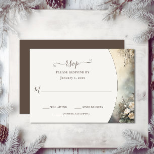 Enchanting Romantic Winter Garden Floral Wedding RSVP Card