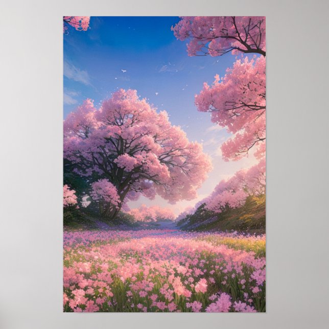 Enchanting Sakura Meadow Poster (Front)
