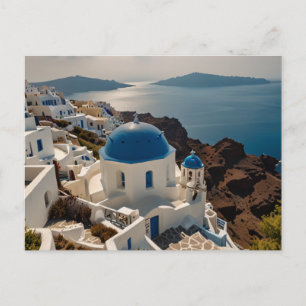 Enchanting Santorini by Sea Greeting Postcard