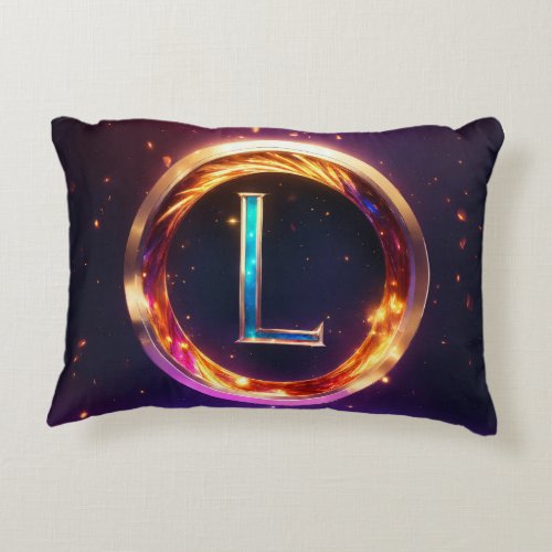 Enchanting Silver L Magic Pillow Accent Pillow
