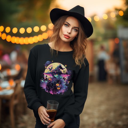 Enchanting Spellcaster Halloween Anime Witch Long T_Shirt