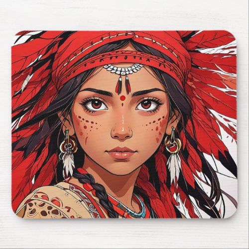 Enchanting Spirit The Native American Young Girl  Mouse Pad