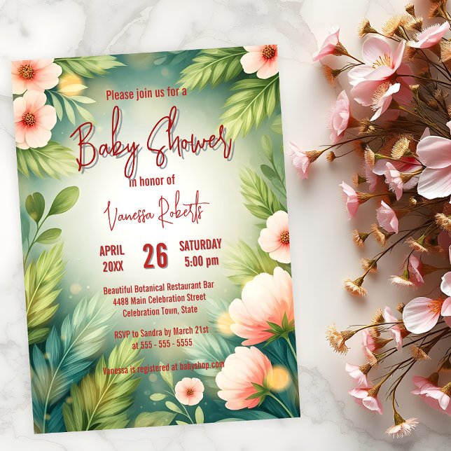 Enchanting Springtime Blossom Baby Shower Invitation (Creator Uploaded)