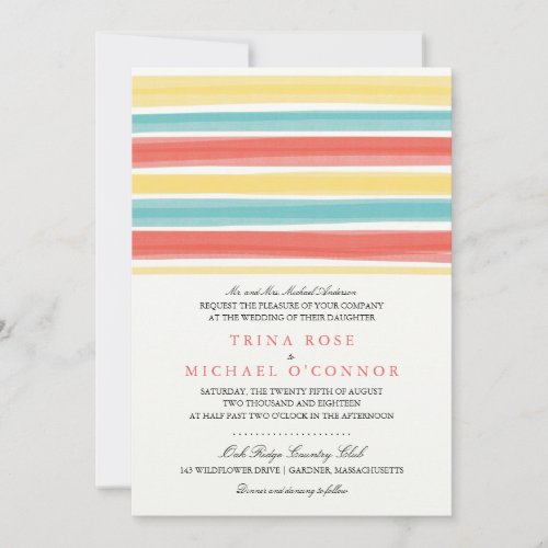 Enchanting Stripes  Wedding Invitation