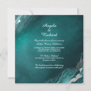 Enchanting Teal Elegance Save The Date