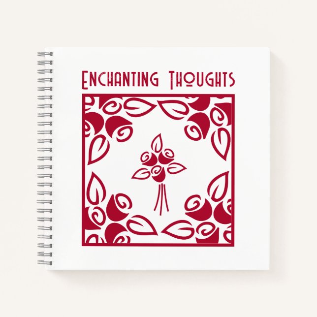 "Enchanting Thoughts" Red Roses Motif Journal (Front)
