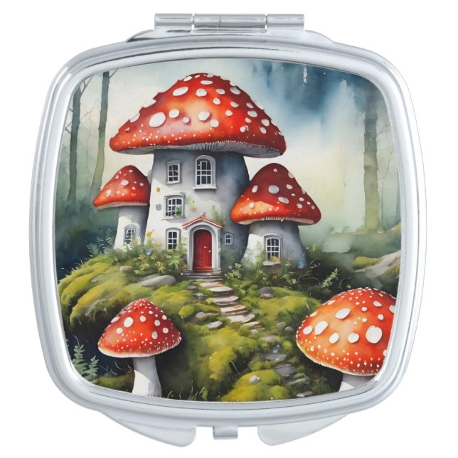Enchanting Toadstool House Compact Mirror (Front)