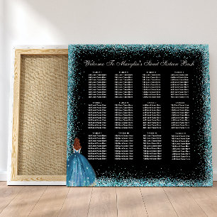 Enchanting Turquoise Princess Seating Chart Photo Print