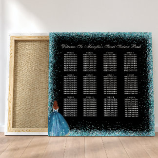 Enchanting Turquoise Princess Seating Chart Photo Print