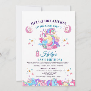 🌈✨ Enchanting Unicorn 8th Karly Magical Birthday Invitation