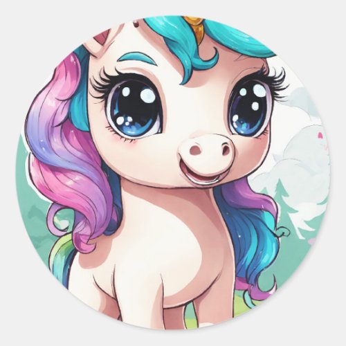 Enchanting Unicorn  Bring Magic to Your Space Classic Round Sticker
