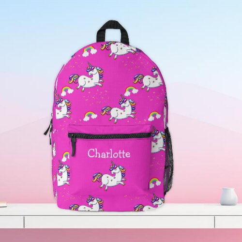 Enchanting Unicorn Dreams Pink Sparkle Adventure  Printed Backpack
