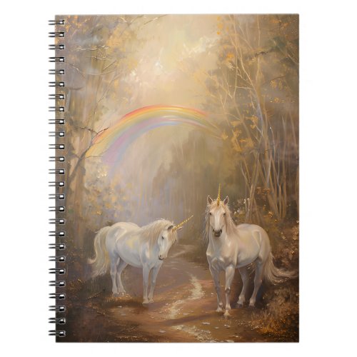 Enchanting Unicorn Forest Rainbow Notebook 