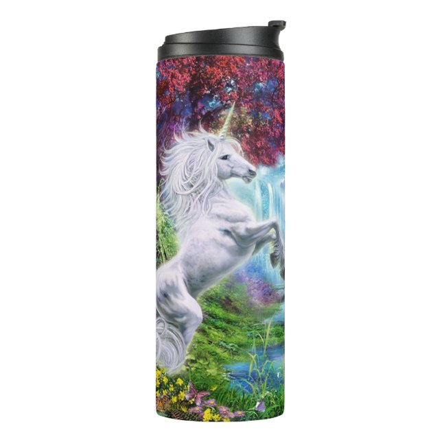 Enchanting Unicorns in a Magical Forest Thermal Tumbler (Rotated Left)