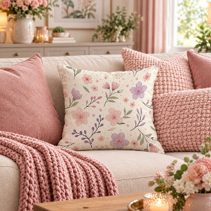 Enchanting Vintage Shabby Chic Flowers Pillow Art