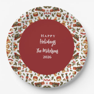 Enchanting Vintage Storybook Christmas Magic Paper Plates