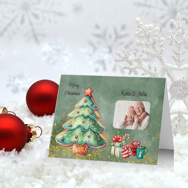 Enchanting Watercolor Christmas Photo Holiday Card (Creator Uploaded)