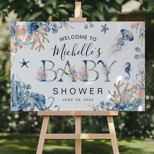 Enchanting Watercolor Under_the_Sea Baby Shower Foam Board