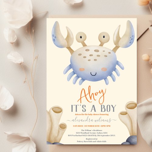 Enchanting Watercolor Under_the_Sea Baby Shower Invitation