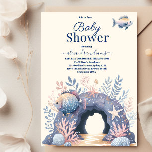 Enchanting Watercolor Under-the-Sea Baby Shower Invitation